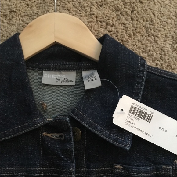 Chico’s Platinum Denim Jacket NWT! - Picture 3 of 6